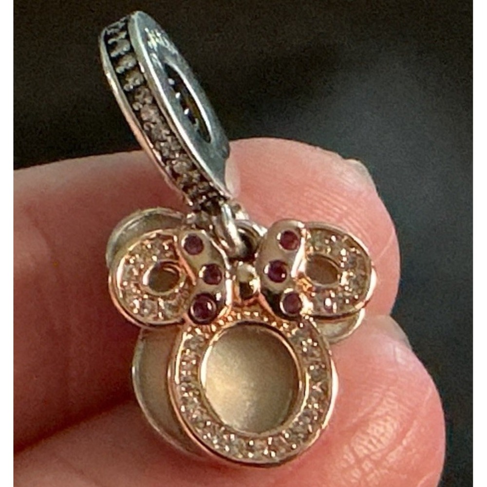 Pandora Disney Minnie Mouse Mom Double Dangle Charm 782615C01 S925